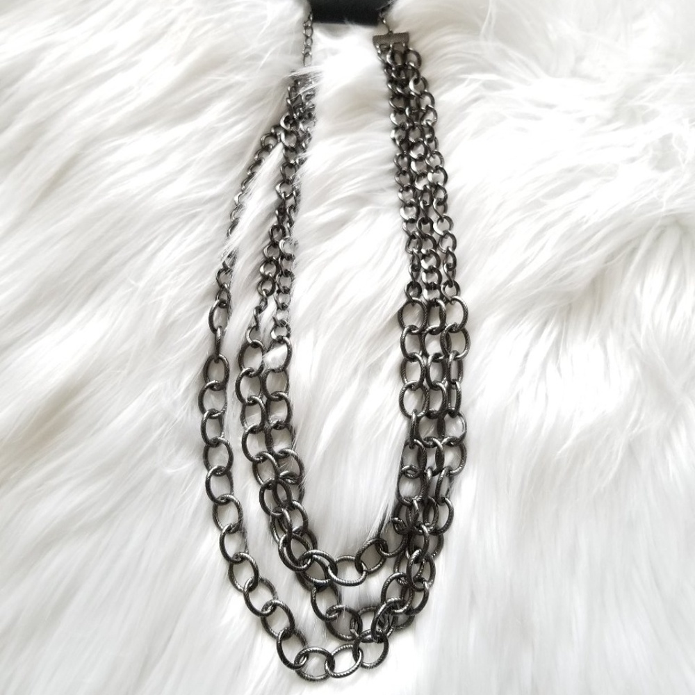 Charles Klein Pewter Chain Link Necklace